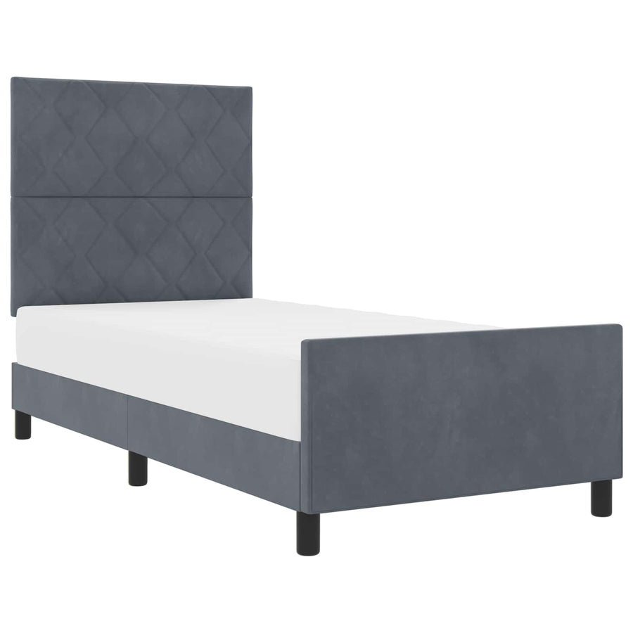 Boxspringbed met hoofdeinde Donkergrijs 90 x 190 cm Fluweel
