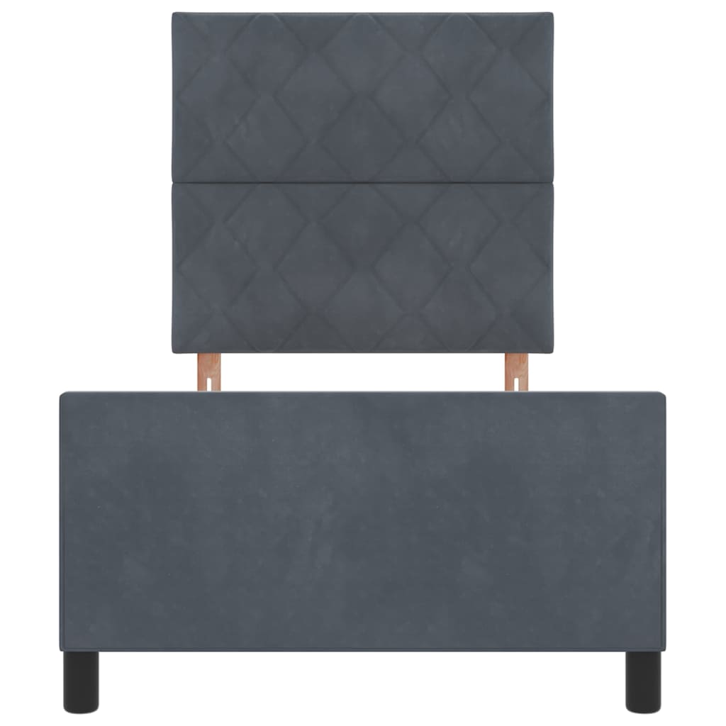 Boxspringbed met hoofdeinde Donkergrijs 90 x 190 cm Fluweel
