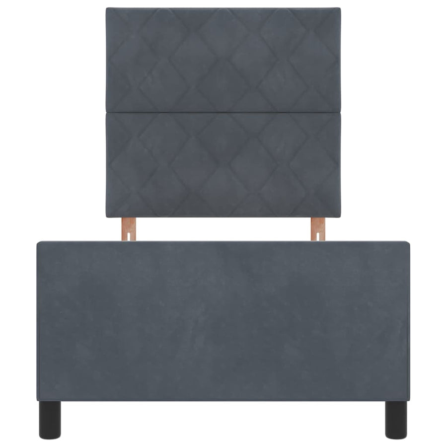 Boxspringbed met hoofdeinde Donkergrijs 90 x 190 cm Fluweel