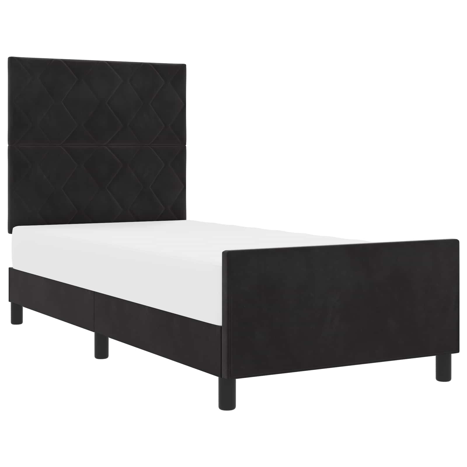 Boxspringbed met hoofdeinde Zwart 90 x 190 cm Fluweel