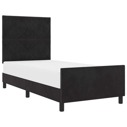Boxspringbed met hoofdeinde Zwart 90 x 190 cm Fluweel