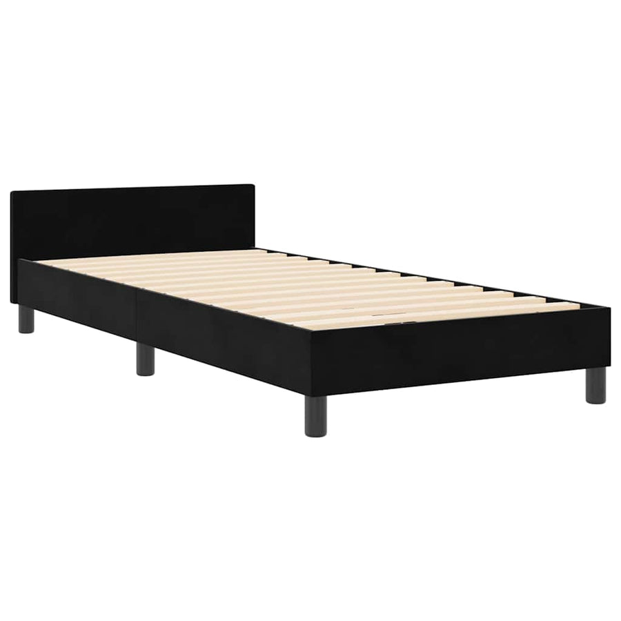 Boxspringbed met hoofdeinde Zwart 90 x 190 cm Fluweel