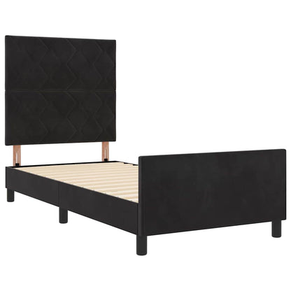 Boxspringbed met hoofdeinde Zwart 90 x 190 cm Fluweel