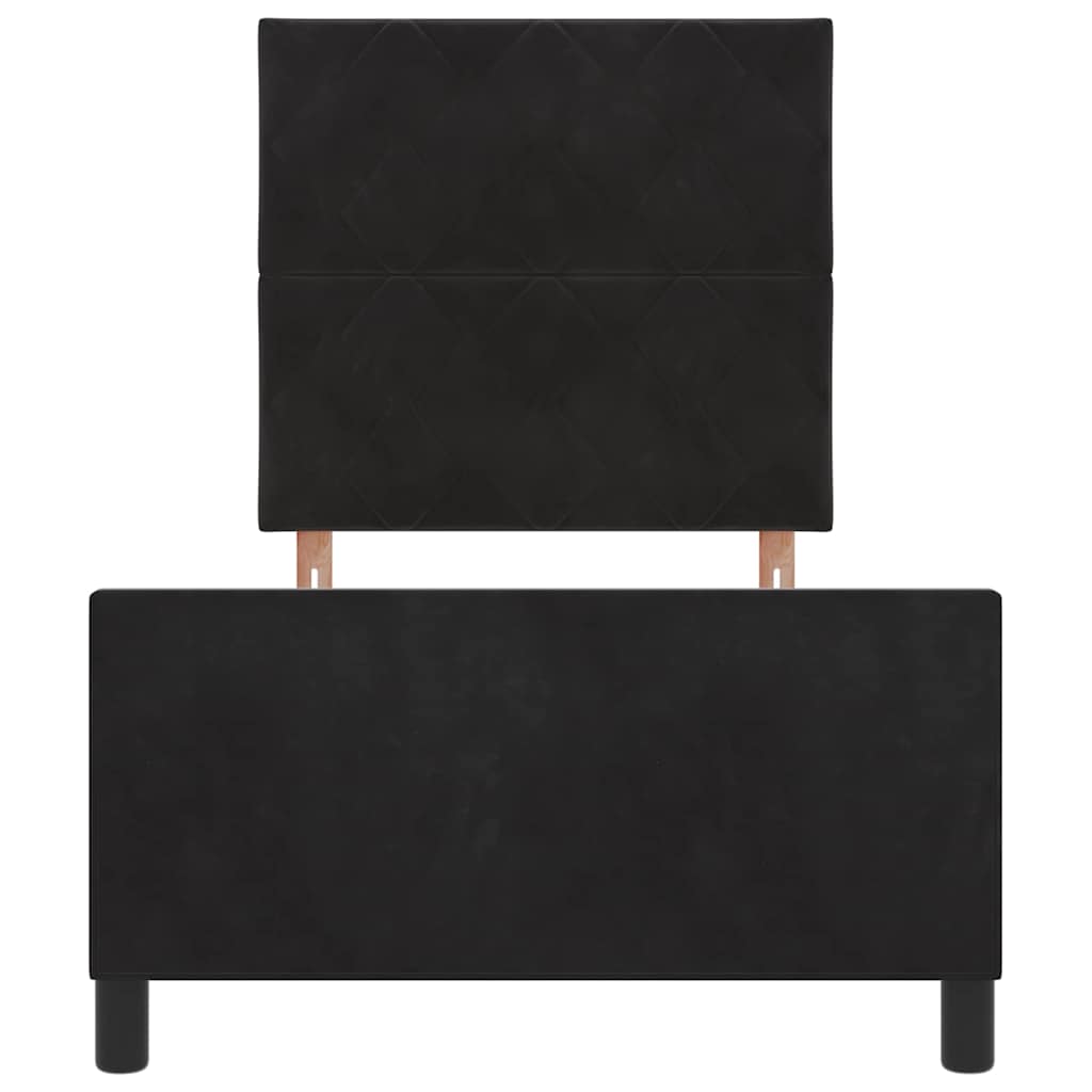 Boxspringbed met hoofdeinde Zwart 90 x 190 cm Fluweel