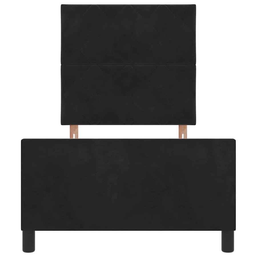 Boxspringbed met hoofdeinde Zwart 90 x 190 cm Fluweel