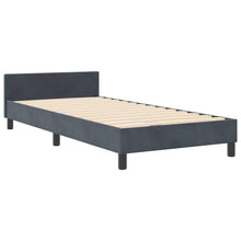 Bedframe met hoofdeinde Donkergrijs 90 x 200 cm Fluweel