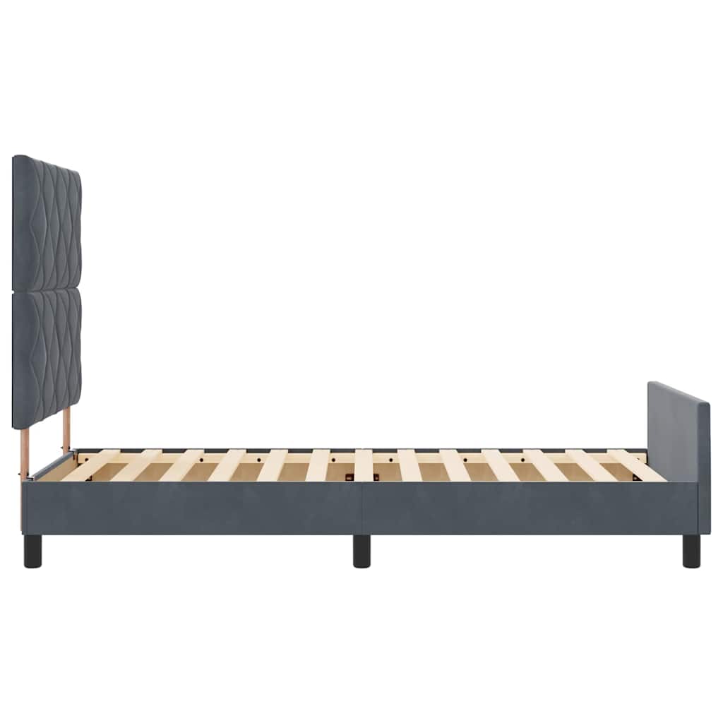 Bedframe met hoofdeinde Donkergrijs 90 x 200 cm Fluweel