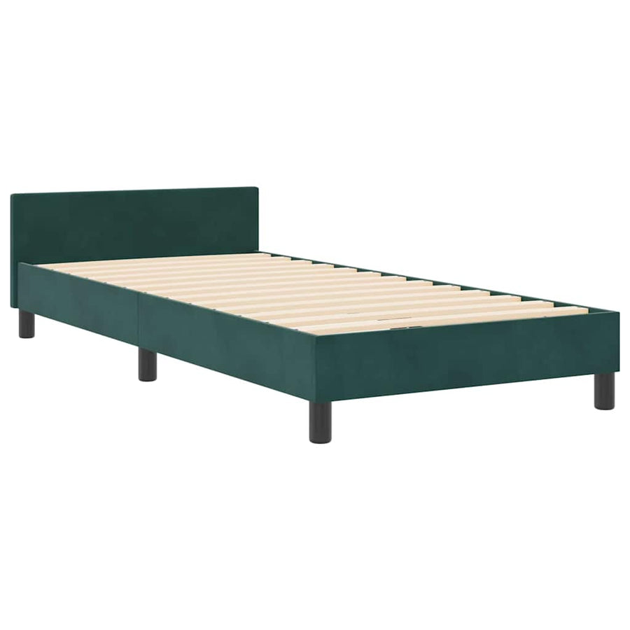 Boxspringbed met hoofdeinde Donkergroen 90 x 200 cm Fluweel