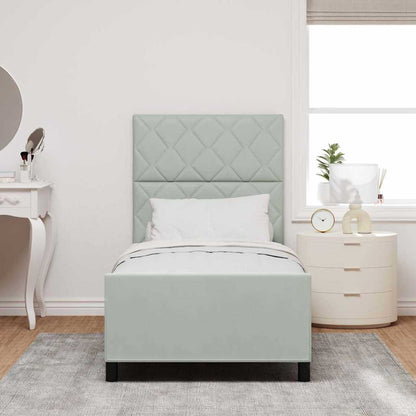 Boxspringbed met hoofdeinde Lichtgrijs 100 x 200 cm Fluweel