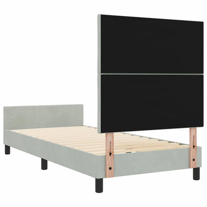 Boxspringbed met hoofdeinde Lichtgrijs 100 x 200 cm Fluweel