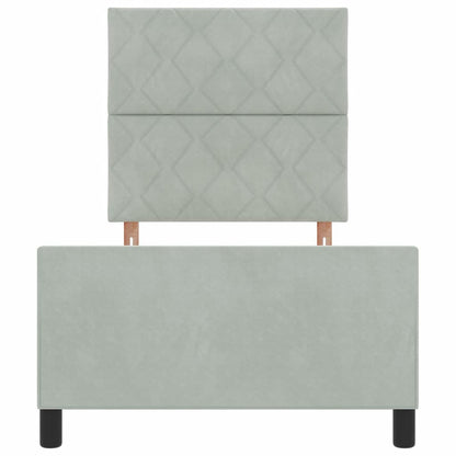 Boxspringbed met hoofdeinde Lichtgrijs 100 x 200 cm Fluweel