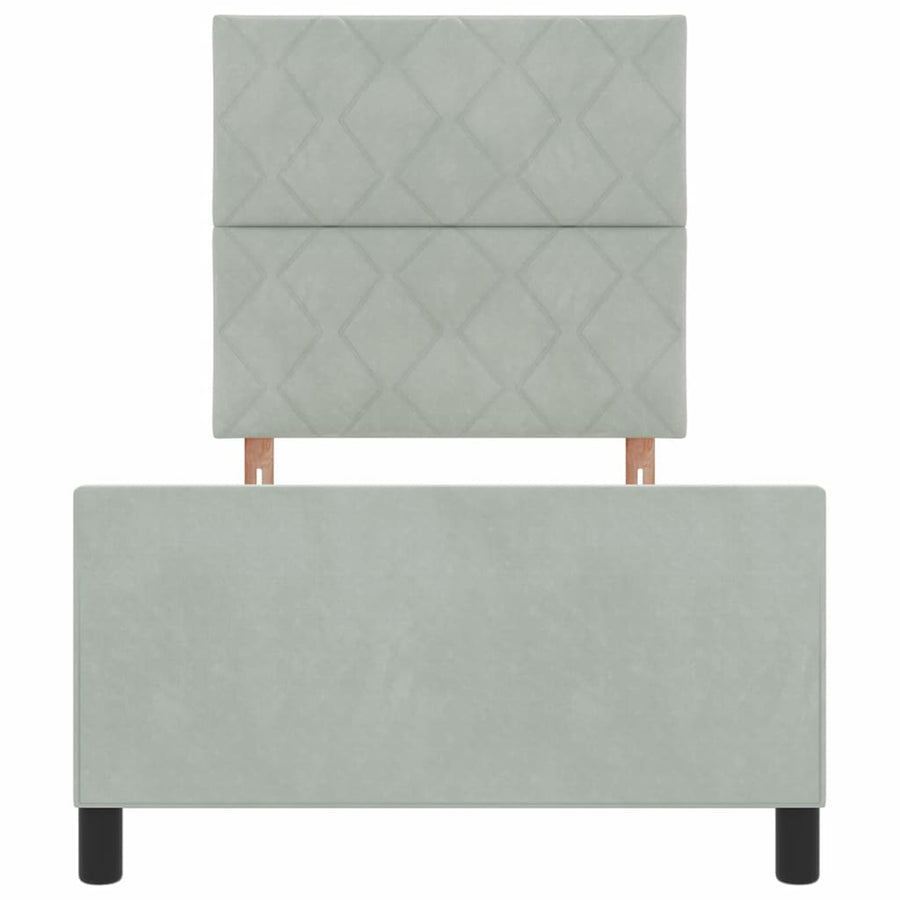 Boxspringbed met hoofdeinde Lichtgrijs 100 x 200 cm Fluweel