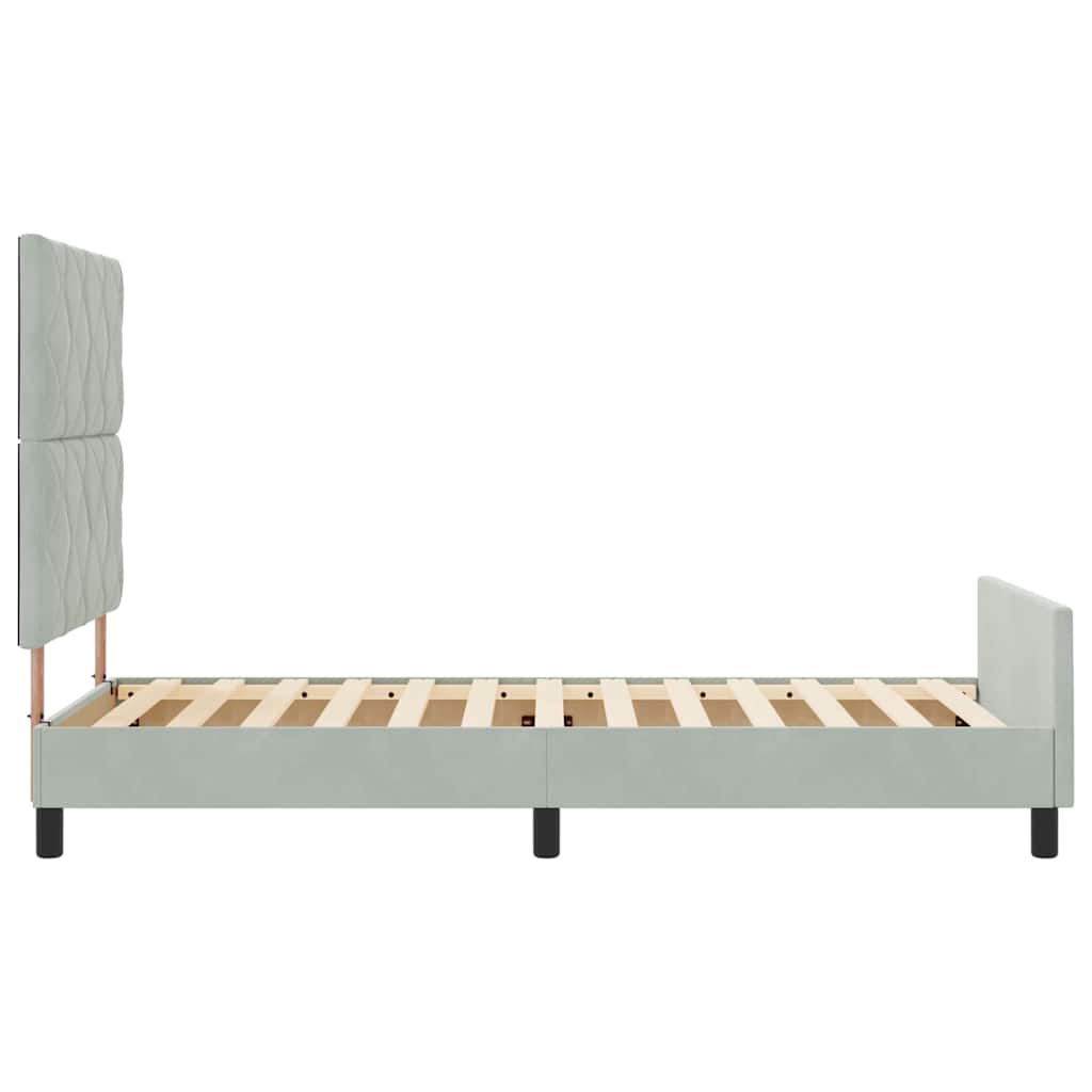 Boxspringbed met hoofdeinde Lichtgrijs 100 x 200 cm Fluweel