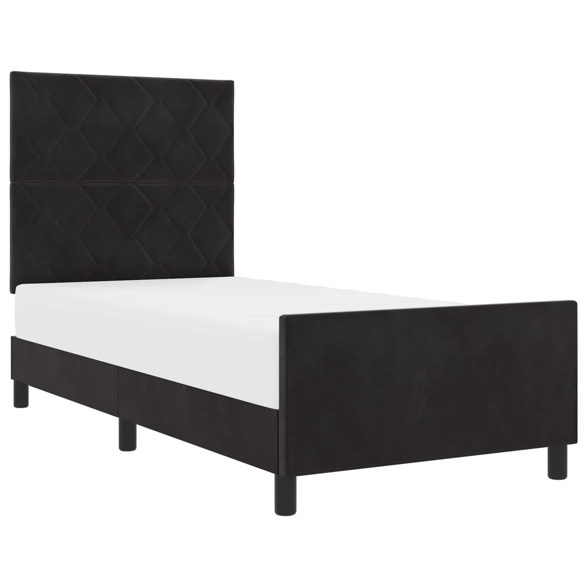Boxspringbed met hoofdeinde Zwart 100 x 200 cm Fluweel