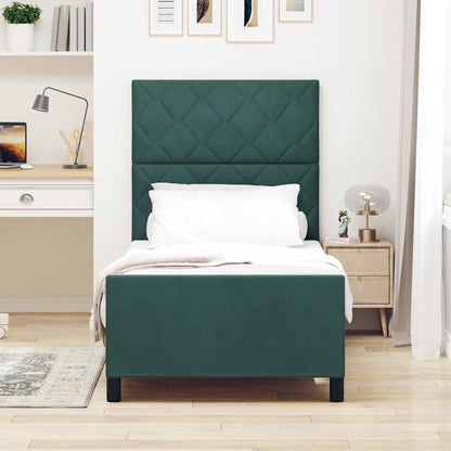 Boxspringbed met hoofdeinde Donkergroen 100 x 200 cm Fluweel