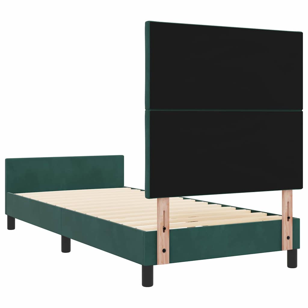 Boxspringbed met hoofdeinde Donkergroen 100 x 200 cm Fluweel