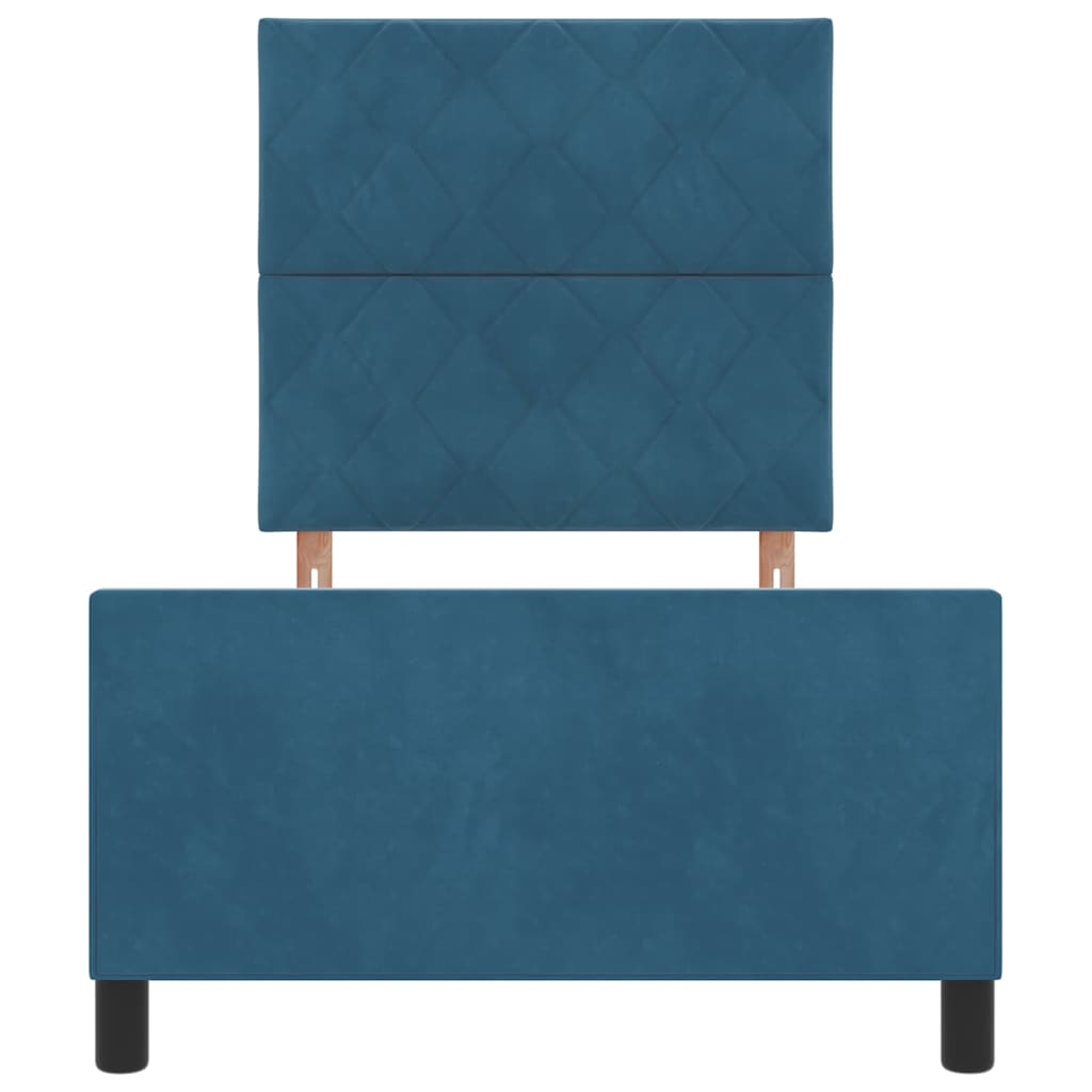 Boxspringbed met hoofdeinde Donkerblauw 100 x 200 cm Fluweel