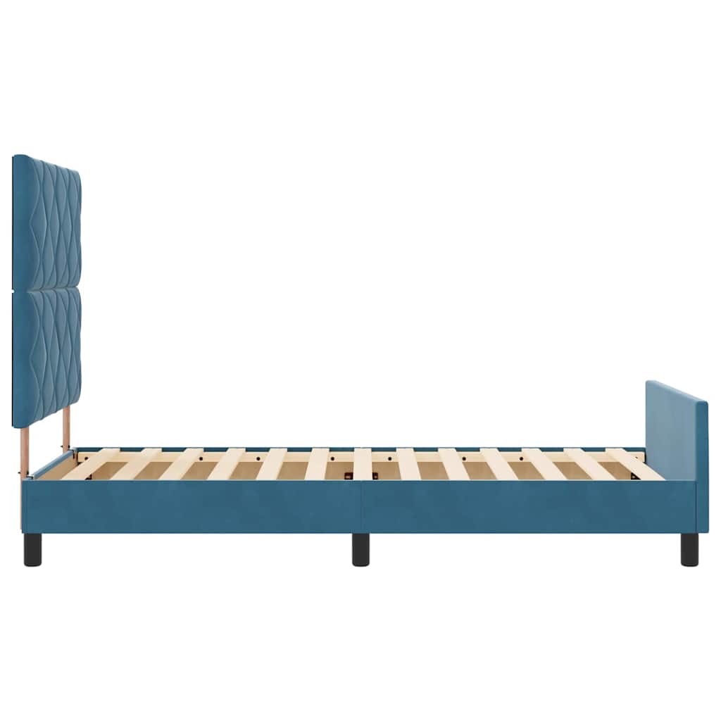 Boxspringbed met hoofdeinde Donkerblauw 100 x 200 cm Fluweel