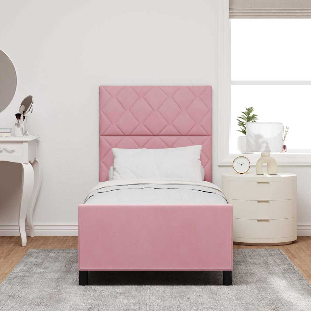 Boxspringbed met hoofdeinde Roze 100 x 200 cm Fluweel