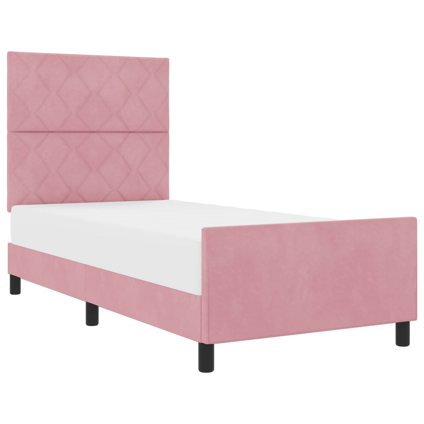 Boxspringbed met hoofdeinde Roze 100 x 200 cm Fluweel