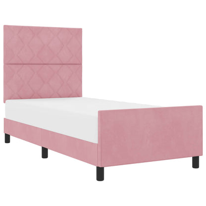 Boxspringbed met hoofdeinde Roze 100 x 200 cm Fluweel