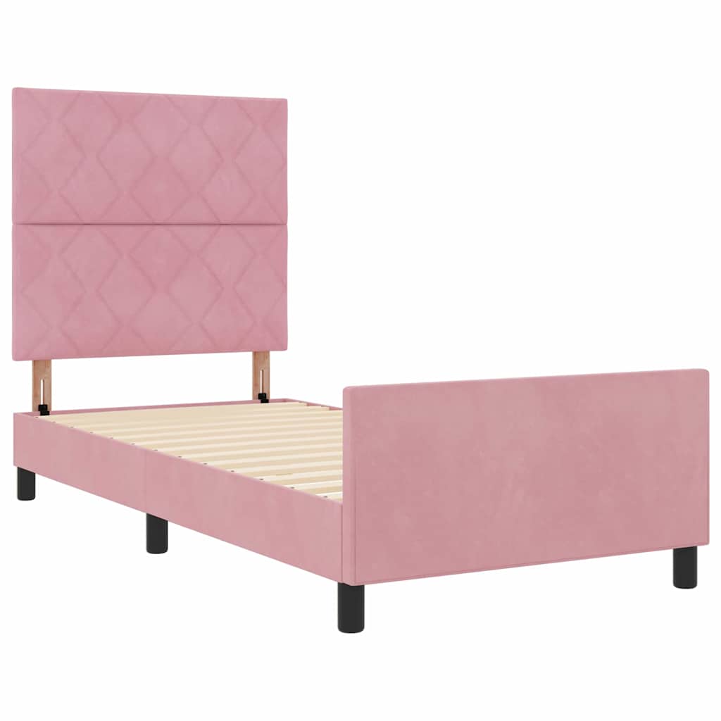 Boxspringbed met hoofdeinde Roze 100 x 200 cm Fluweel