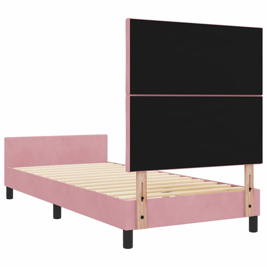 Boxspringbed met hoofdeinde Roze 100 x 200 cm Fluweel