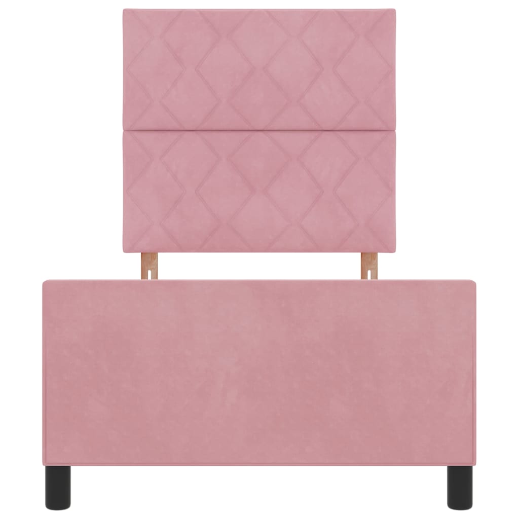 Boxspringbed met hoofdeinde Roze 100 x 200 cm Fluweel