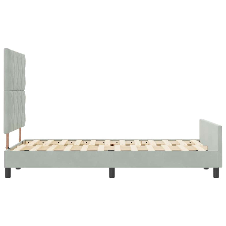 Boxspringbed met hoofdeinde Lichtgrijs 120 x 190 cm Fluweel