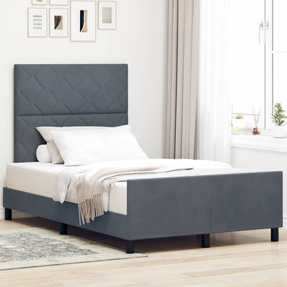 Boxspringbed met hoofdeinde Donkergrijs 120 x 190 cm Fluweel