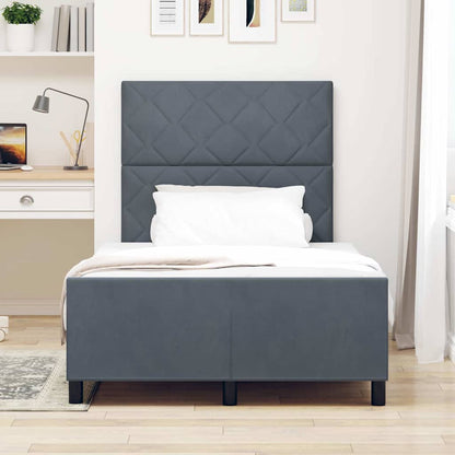Boxspringbed met hoofdeinde Donkergrijs 120 x 190 cm Fluweel