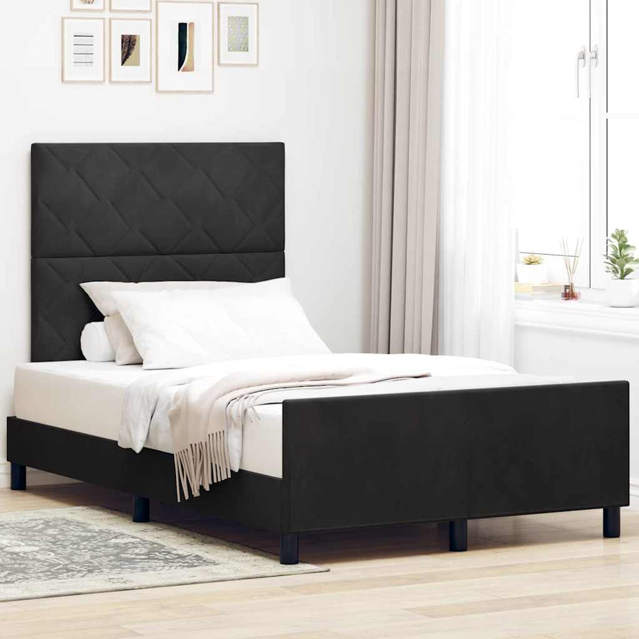Boxspringbed met hoofdeinde Zwart 120 x 190 cm Fluweel