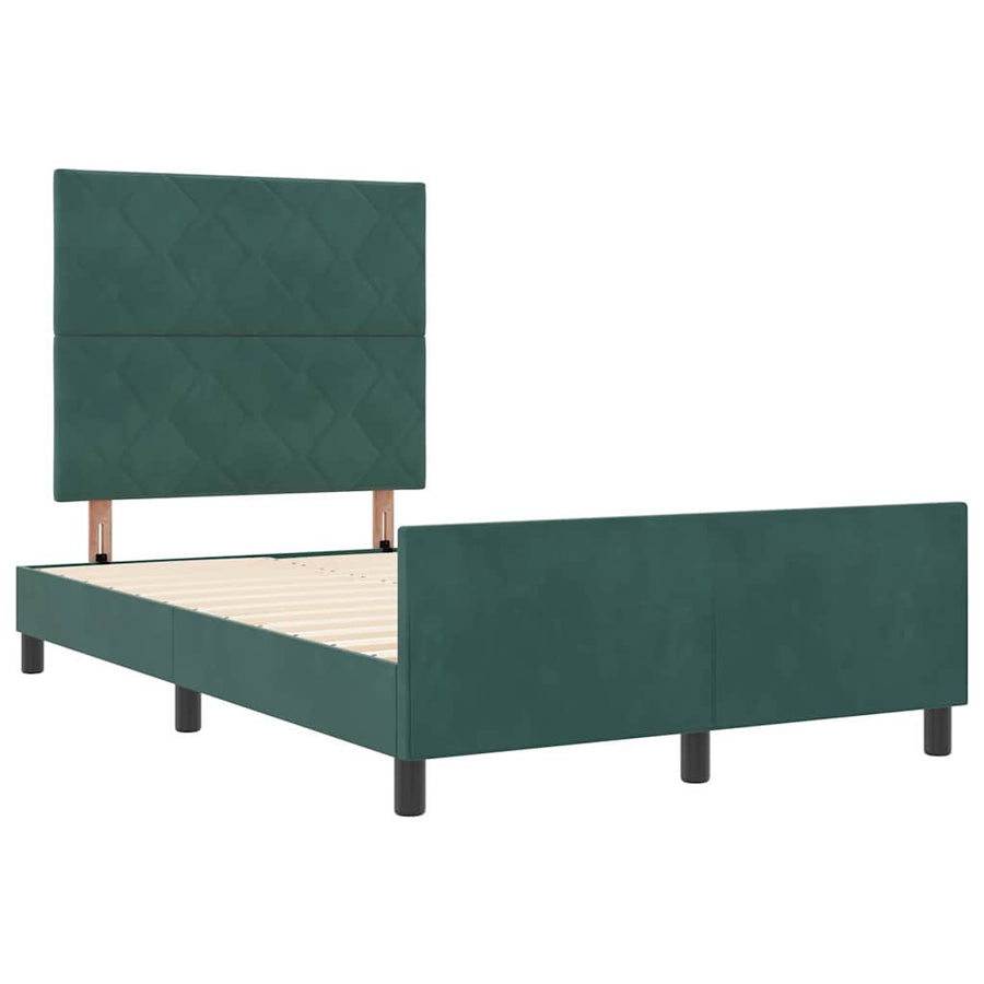 Boxspringbed met hoofdeinde Donkergroen 120 x 190 cm Fluweel