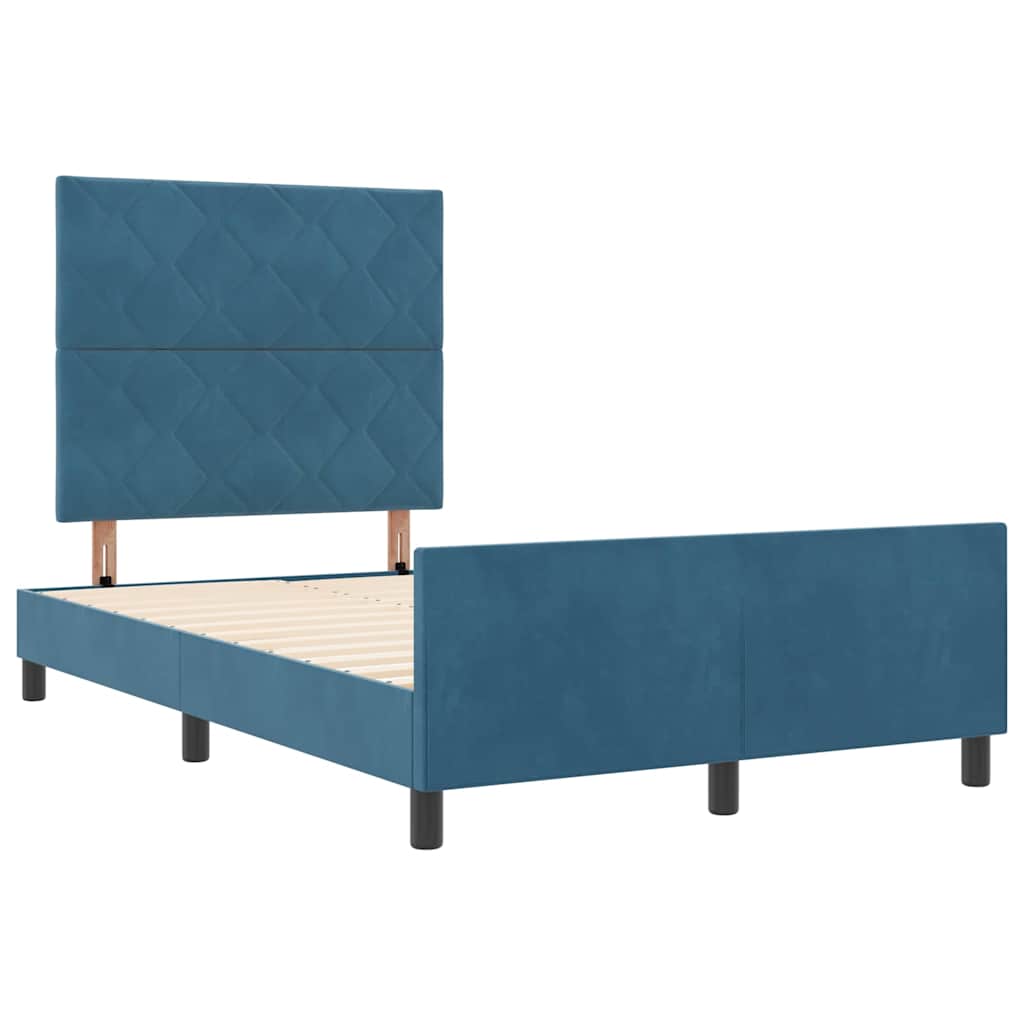 Boxspringbed met hoofdeinde Donkerblauw 120 x 190 cm Fluweel