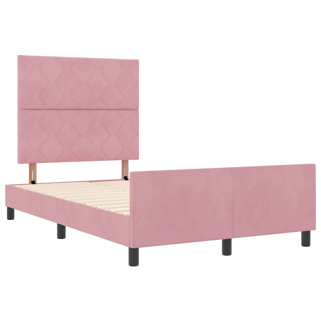 Boxspringbed met hoofdeinde Roze 120 x 190 cm Fluweel