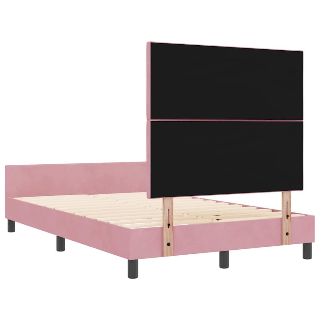 Boxspringbed met hoofdeinde Roze 120 x 190 cm Fluweel