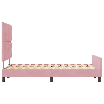 Boxspringbed met hoofdeinde Roze 120 x 190 cm Fluweel