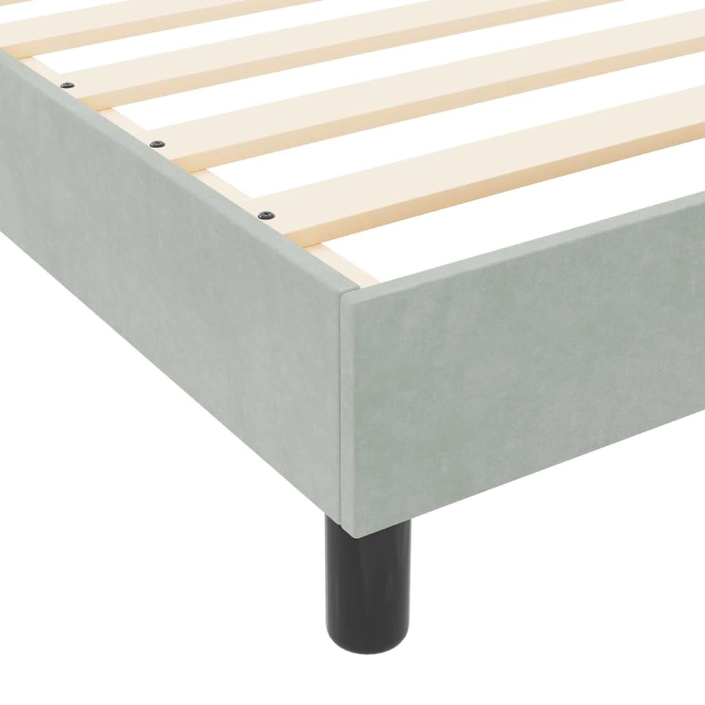 Boxspringbed met hoofdeinde Lichtgrijs 120 x 200 cm Fluweel