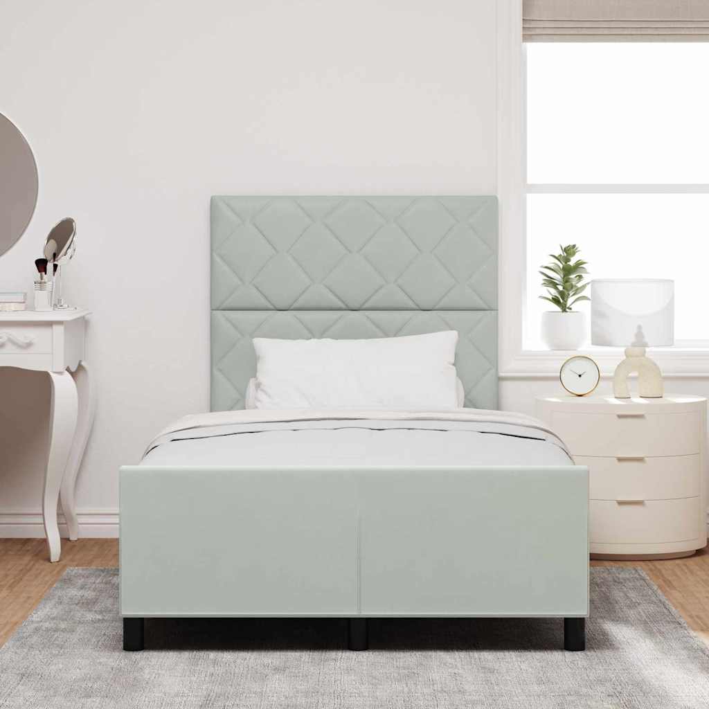 Boxspringbed met hoofdeinde Lichtgrijs 120 x 200 cm Fluweel