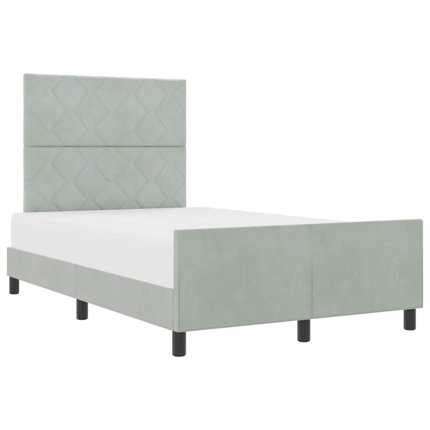 Boxspringbed met hoofdeinde Lichtgrijs 120 x 200 cm Fluweel