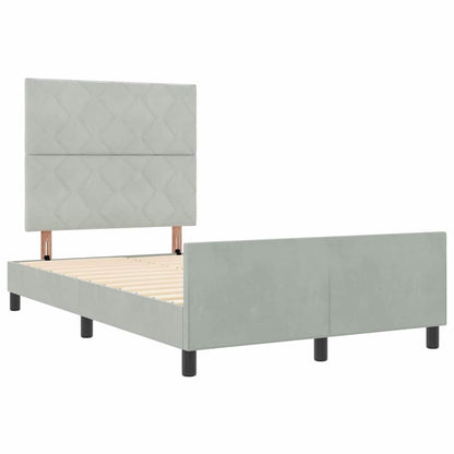 Boxspringbed met hoofdeinde Lichtgrijs 120 x 200 cm Fluweel