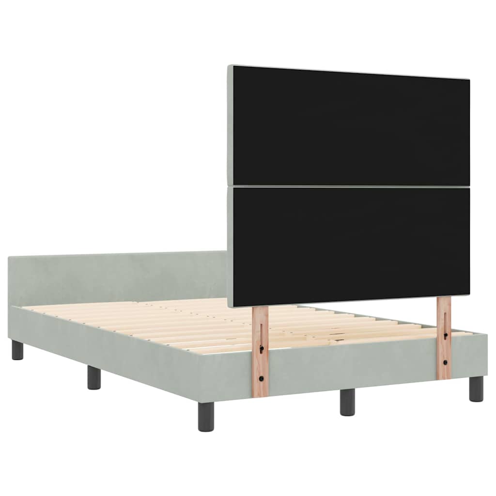 Boxspringbed met hoofdeinde Lichtgrijs 120 x 200 cm Fluweel