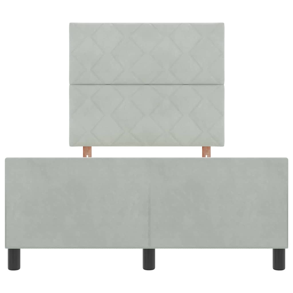 Boxspringbed met hoofdeinde Lichtgrijs 120 x 200 cm Fluweel