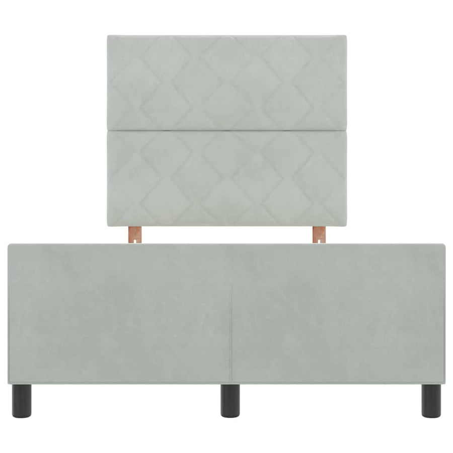 Boxspringbed met hoofdeinde Lichtgrijs 120 x 200 cm Fluweel