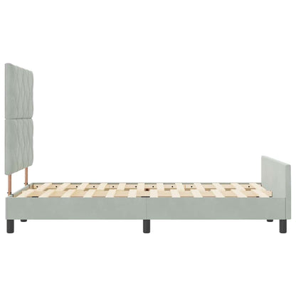 Boxspringbed met hoofdeinde Lichtgrijs 120 x 200 cm Fluweel