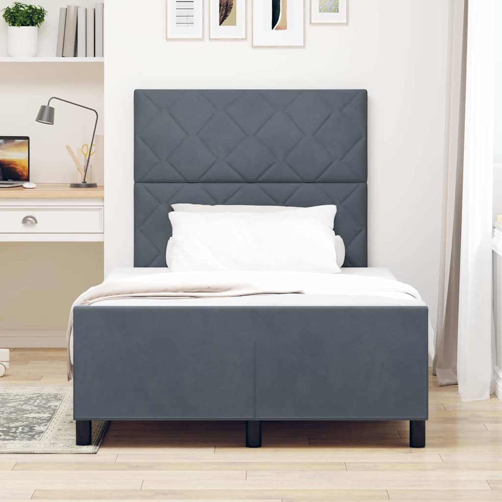 Boxspringbed met hoofdeinde Donkergrijs 120 x 200 cm Fluweel