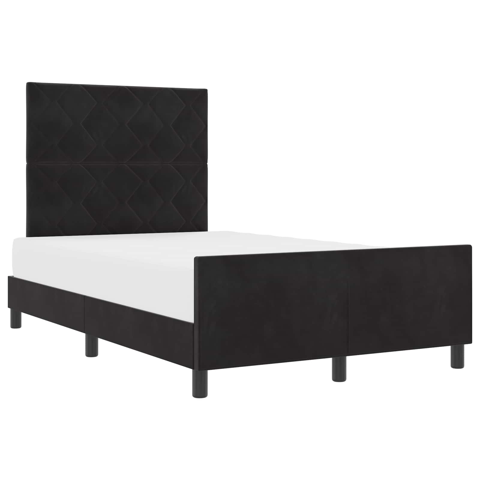 Boxspringbed met hoofdeinde Zwart 120 x 200 cm Fluweel