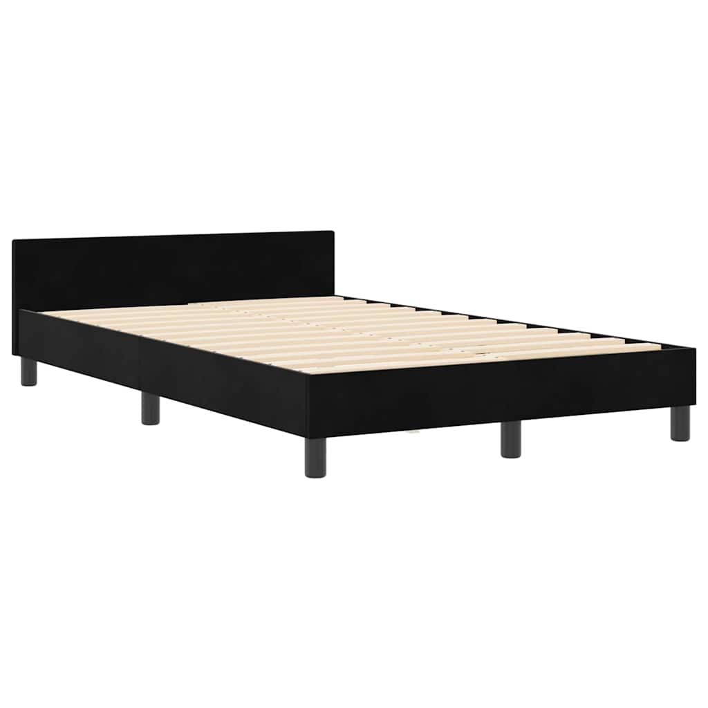 Boxspringbed met hoofdeinde Zwart 120 x 200 cm Fluweel