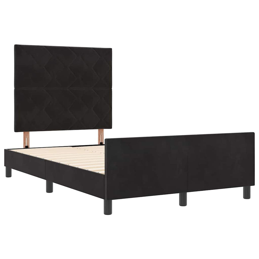 Boxspringbed met hoofdeinde Zwart 120 x 200 cm Fluweel