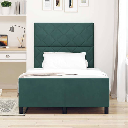 Boxspringbed met hoofdeinde Donkergroen 120 x 200 cm Fluweel